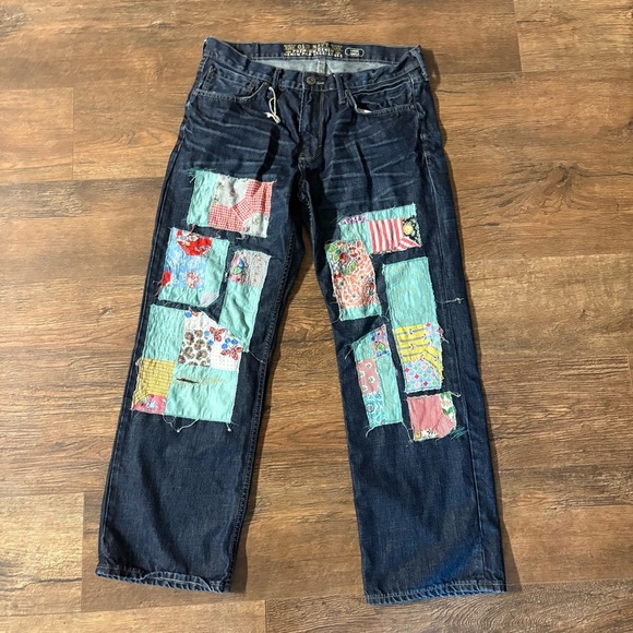 Old Navy Premium low rise loose fit patchwork denim jeans - Picture 1 of 4